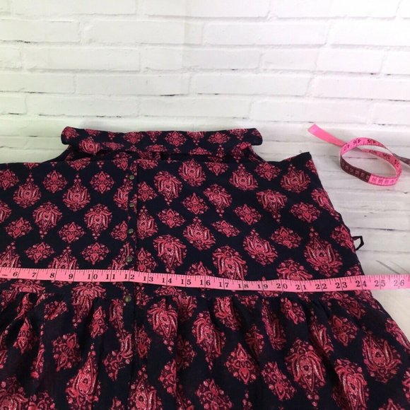 Lucky Brand Navy Pink Button Up Long Maxi Dress - Picture 9 of 11